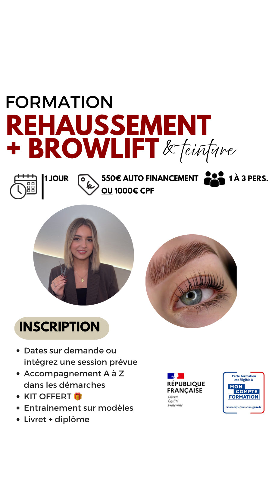 FORMATION PRÉSENTIELLE REHAUSSEMENT+BROWLIFT (1j)